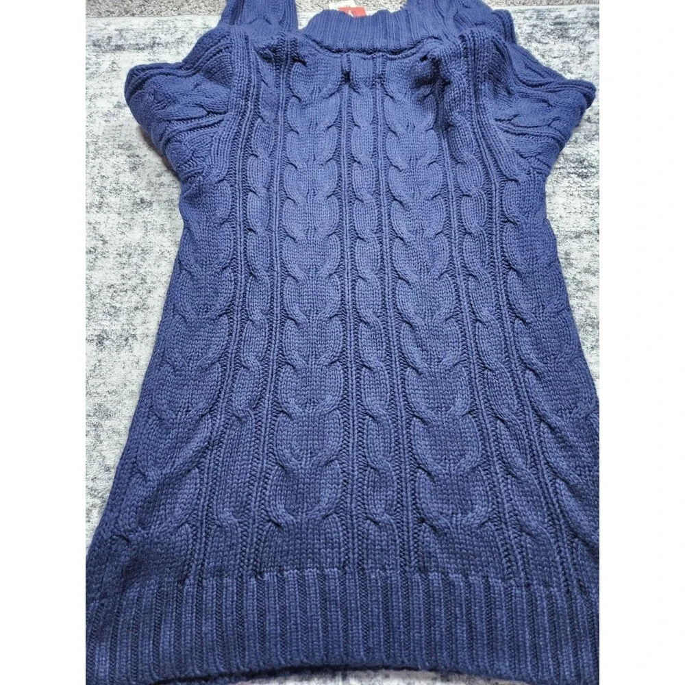 Fossil Blue Cable Knit Mock Button Neck Sweater Men’s Size Large NEW W Tags